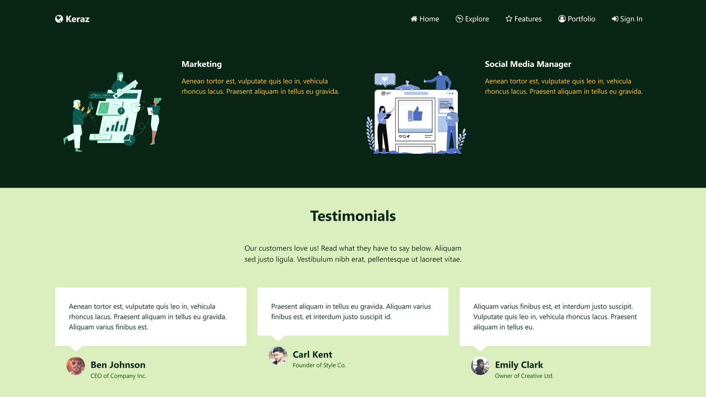 Keraz Modern and Stylish Digital Agency Bootstrap Website Template